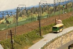 Nゲージレイアウト 道路と並走する路線