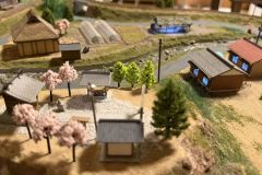 Nゲージレイアウト 神社・農家・住宅付近を俯瞰