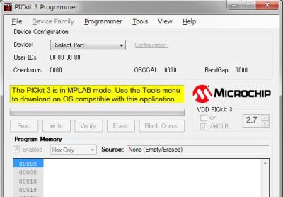 再びPICKit3 Programmer