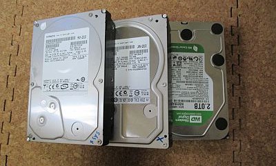 壊れたハードディスク