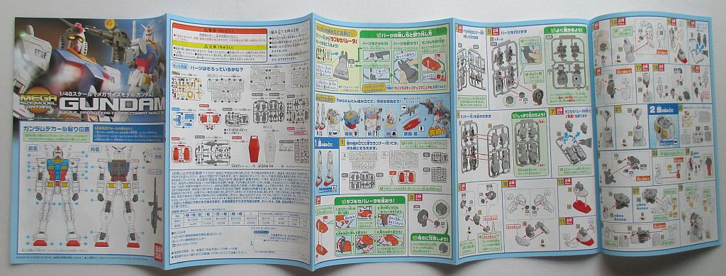 バンダイ 1/48 メガサイズ ガンダム 組み立て説明書 表