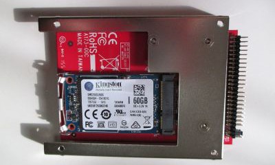 IDE変換アダプタに装着したmATA SDD