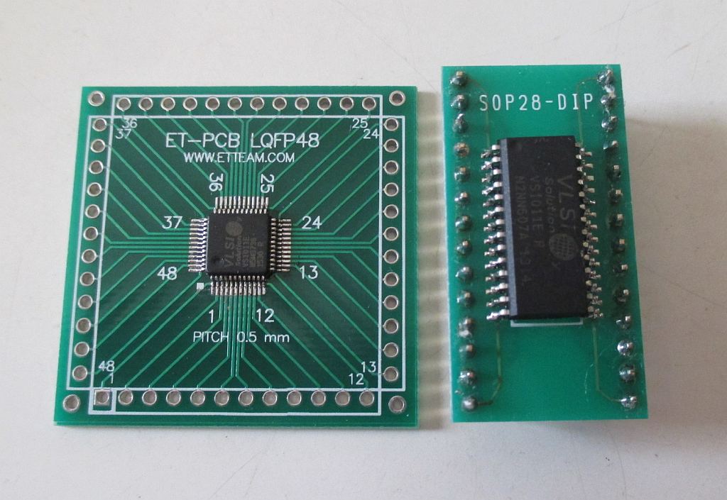 LQFP-48版VS1011EとSOIC-28版VS1011E