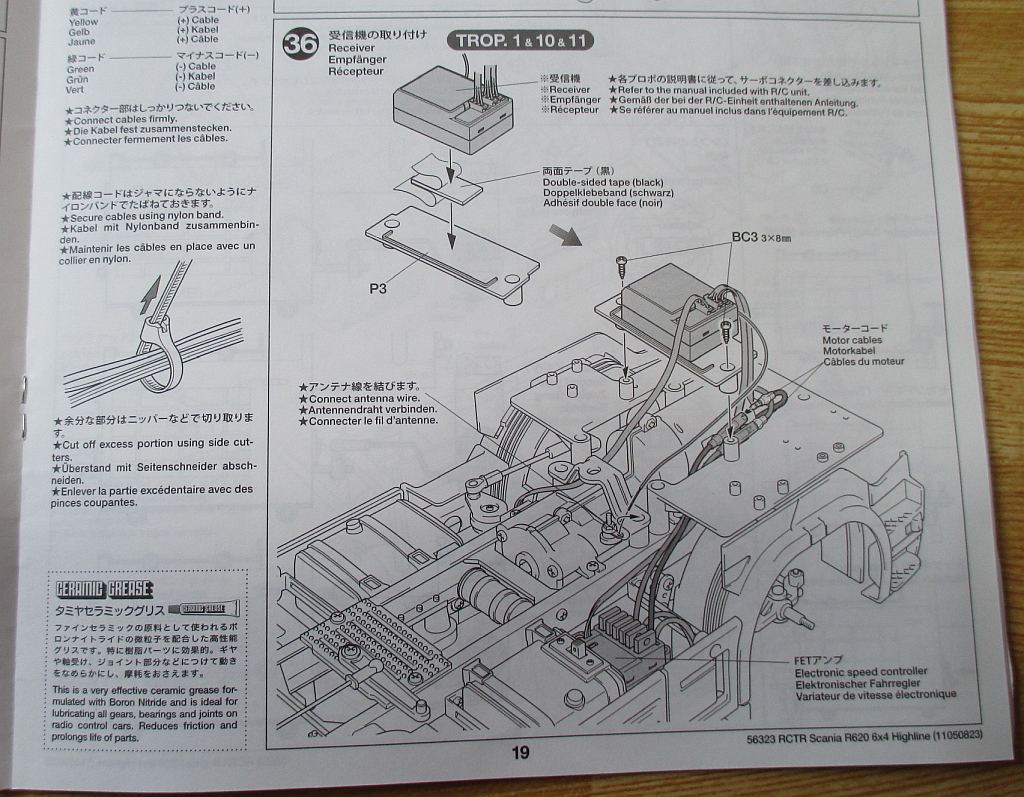 スカニア R620 受信機の取り付け説明図