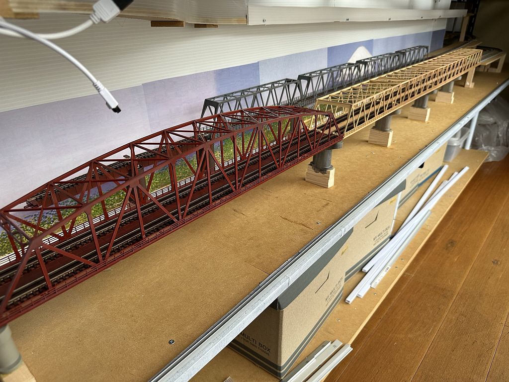 TOMIX 複線曲弦大トラス鉄橋と複線トラス鉄橋