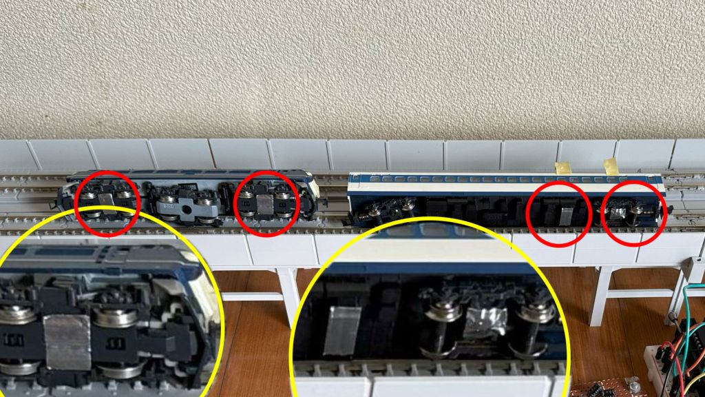 自作・パンタスパーク センサーに検知させるアルミ箔