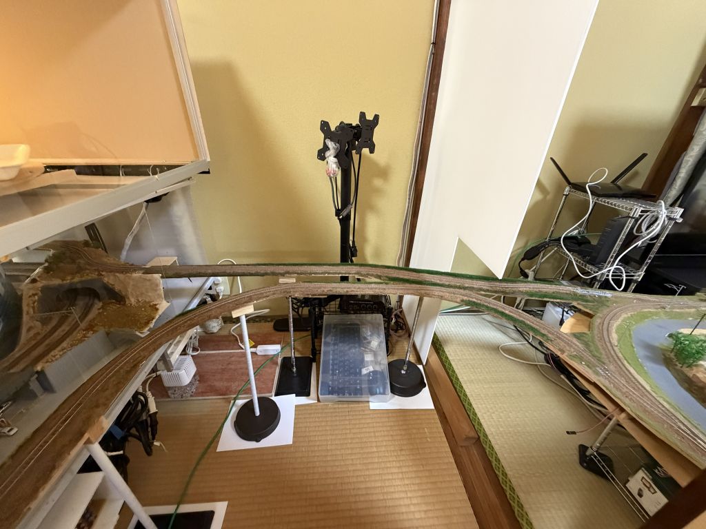 Nゲージ ドッグボーン型レイアウト メインレイアウト接続部